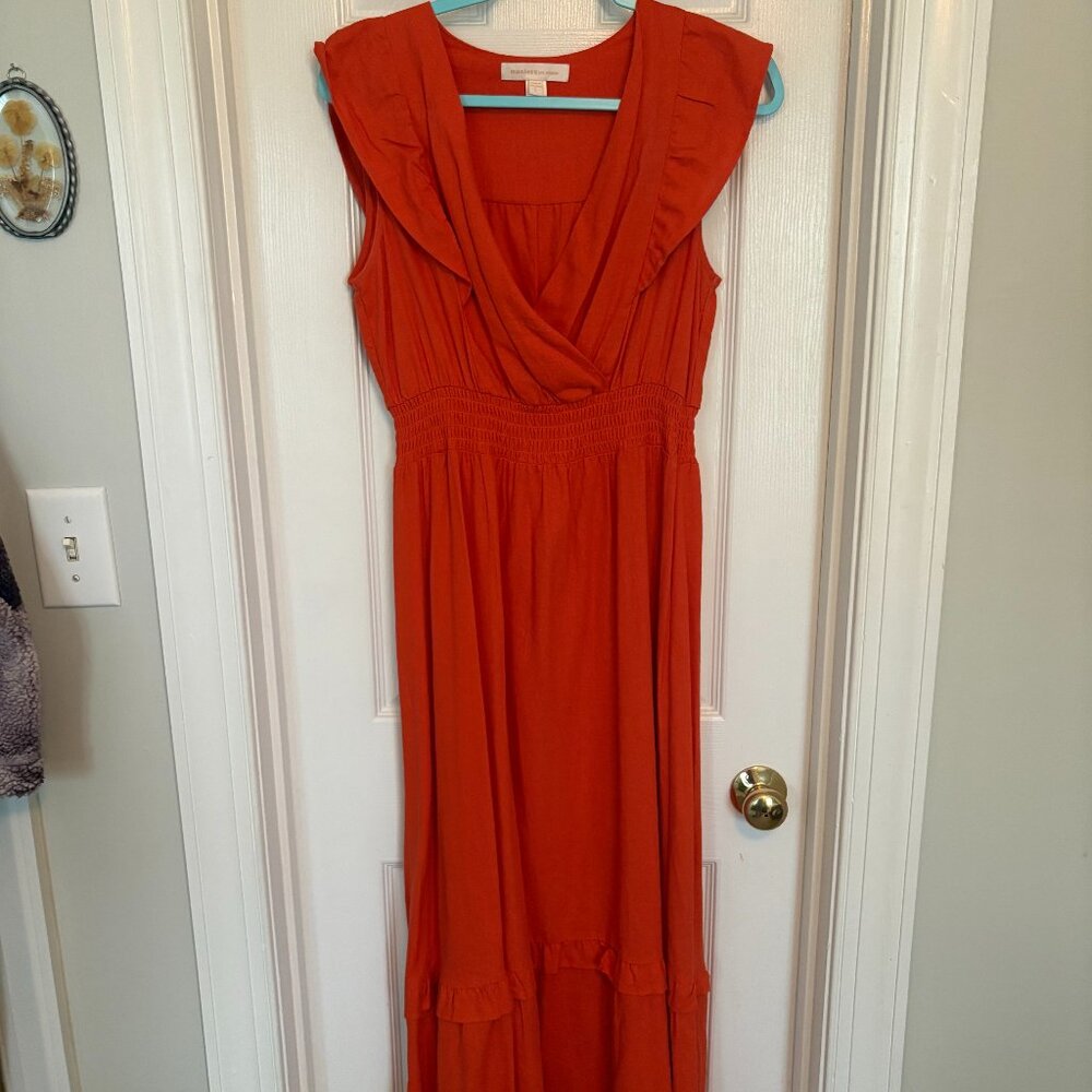 Monteau Los Angeles Linen Blend Orange Sundress